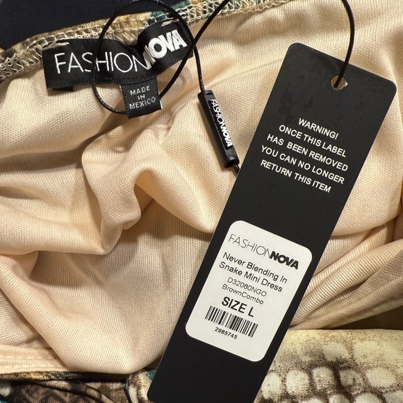 Multicolor Snake Print Halter Mini Dress - Picture 3 of 3